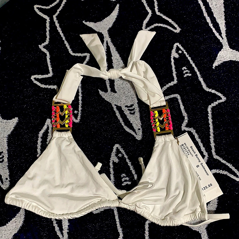New Beach bunny Belize Beauty Triangle top/white